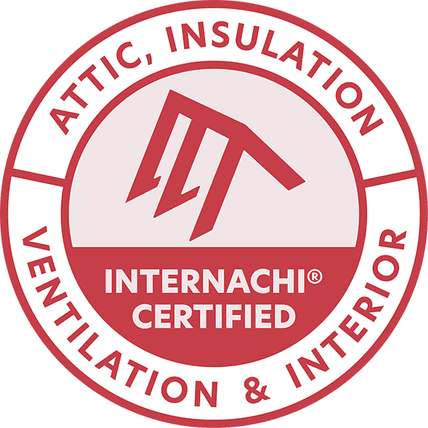 High-quality home inspection logo featuring INTERNACHI certification for attic, insulation, ventilation, and interior analysis.