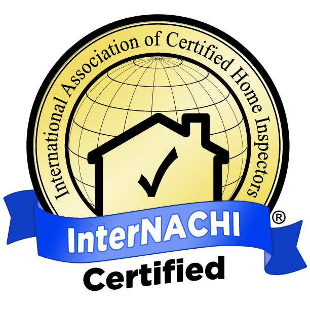 Certified home inspector badge with house icon and InterNACHI logo, representing trusted home inspection services by Big Country Home Inspections.