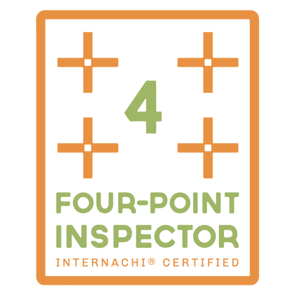 Four-point inspection certification badge by Big Country Home Inspections, highlighting reliable home inspection services, licensed inspectors, and property evaluations for homeowners and buyers.